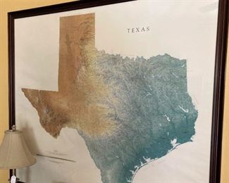 Framed  map of Texas