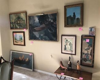  Hiroshige Woodblock print and Watercolors 