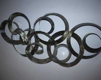 Brushed metal wall art