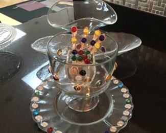 Serving pieces wire wrapped and beaded
