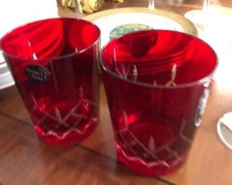 Red crystal glasses