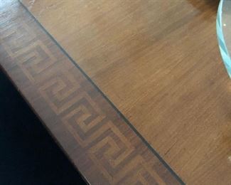 Greek key detail on dining table