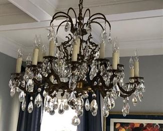 Antique brass chandelier Living Room