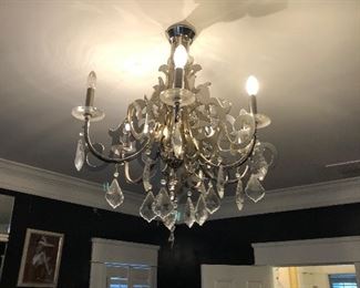 chrome chandelier in master