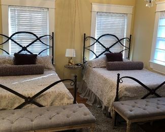 Pair of full size iron beds