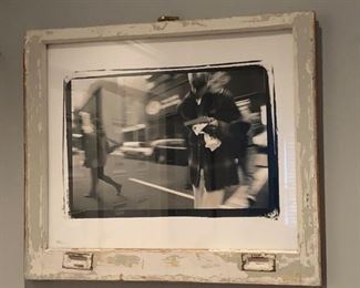 photograph in antique window frame