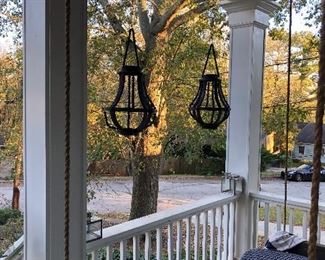 wood beaded hanging lanterns