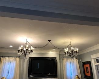 swagged chandeliers