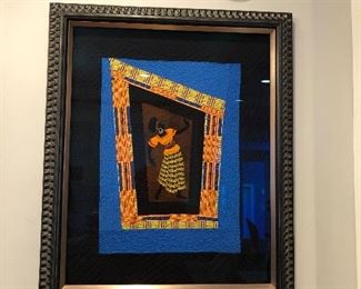 Framed quilt by Faith Ringgold. Activist, feminist, artist. Founder of The Anyone Can Fly foundation.