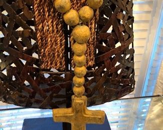 large Chinese beads with cross