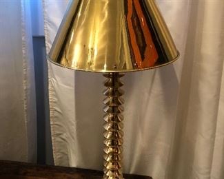 Pair of brass lamps