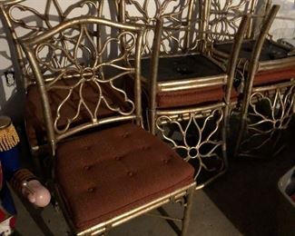 Gold dining chairs. Set of 6