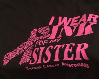 There are about 15 breast cancer tshirts
