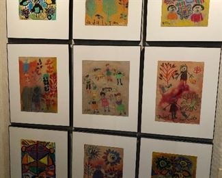 Collection of Outsider Art. Each measures approx. 16"W x 20"W (including frame).