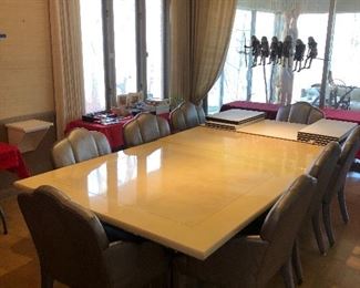 Split this dining room tables and chairs for social distancing 
