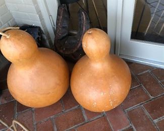 Set of 2 decorative gourds. Approx. 2' tall.