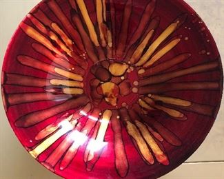 16" Diameter glass bowl.