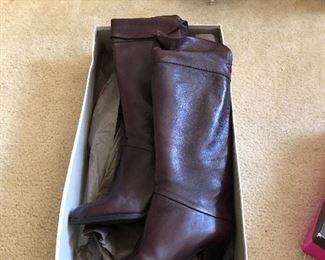 Brand New, Joan and David, brown leather boots. Made in Italy. Size 39 1/2.