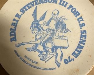 Adlai E. Stevenson lll for U.S. Senate '70 Plate 