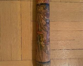 Hand Painted and Carved Bat