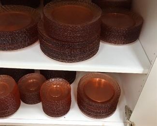 Lots of pink glass dishes $1 each