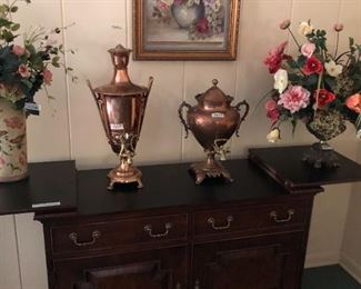 Server, copper & flowers