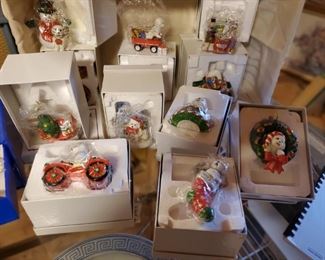 Danbury Mint Christmas Bichon Frise Ornaments