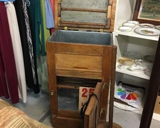 Vintage ice box, churn