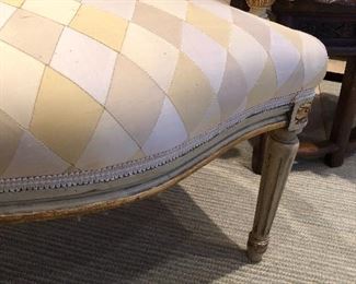 $700 each.   Scalamandre silk custom chairs.  34H x 24W x 23D.  Seat is 15H x 17D.  Note that these chairs are a lower height than usual.  ($4200 each when new)