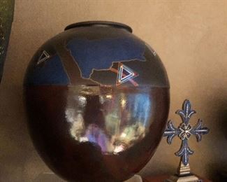 Various raku art pieces.  Range of values from $75-$175