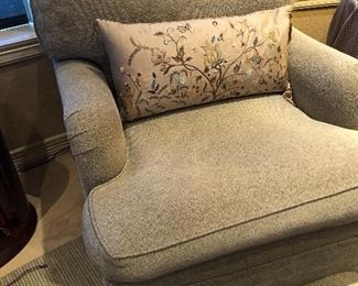 $1000.   Custom made sofa, chair, and ottoman.   Sofa: 31H x 88W x 44D.   Chair: 36H x 37W x 42D.  Ottoman: 15H x 26W x 20D.  Includes all cushions & pillows.   Pick up by November 12 in Seven Meadows in Katy. 