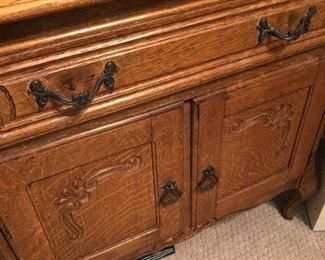 $95.  Wood table with drawer and storage.  EUC  29H x 29W x 17D