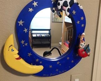 $150.  Artist signed mirror.  19X19.