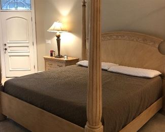 Bernhardt  King bed with canopy/temperpedic mattress and springs set
