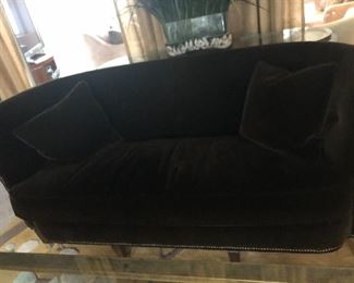 Drexel Heritage Dark brown sofa with nailhead trim 