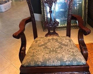 Pair of chippendale style chairs 