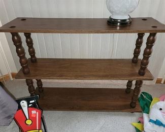 Wood and laminate bookcase etagere