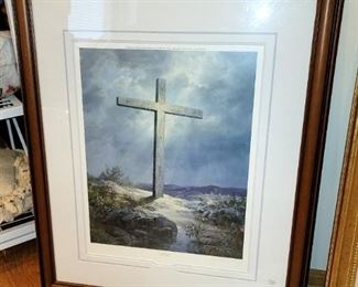 Charles Vickery "No Greater Love" framed signed print 