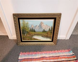 Mountain scene oil painting