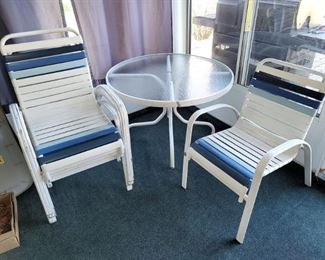 Patio table and four chairs