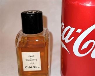 Vintage Chanel no.5 and other designer colognes, perfumes, after shave...