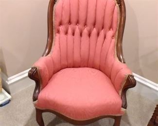 20. $200. Antique Victorian Carved Parlor Wing Back Chair