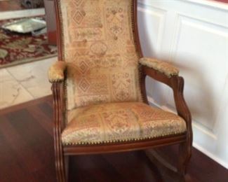 8. $275. Rococo Revival Walnut Rocking Chair.  circa 1880’s.  (PR) 