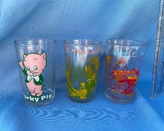 Set 3 Warner Brothers 70s Jelly Glasses $10.00