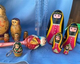 Russian nesting dolls, shaker, and keychain $18.00