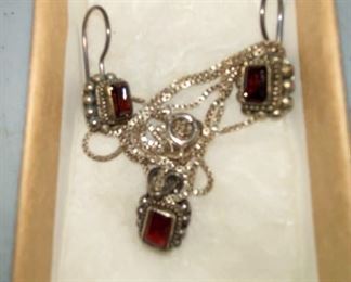 Sterling Silver Necklace and Earrings $15.00