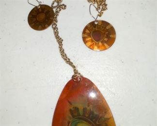 Copper Necklace and Earrings $10.00