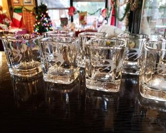 ETCHED LOWBALL/WHISKEY GLASSES 8PCS