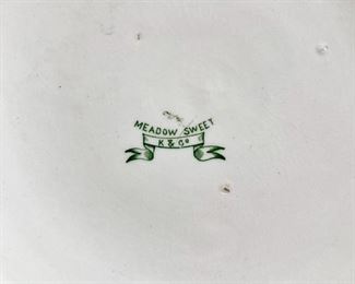 Antique pitcher & bowl, "Meadow Sweet", K & C markings