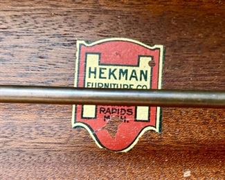 Antique Martha Washington sewing chest, Hekman furniture Co., Grand Rapids, MI label
